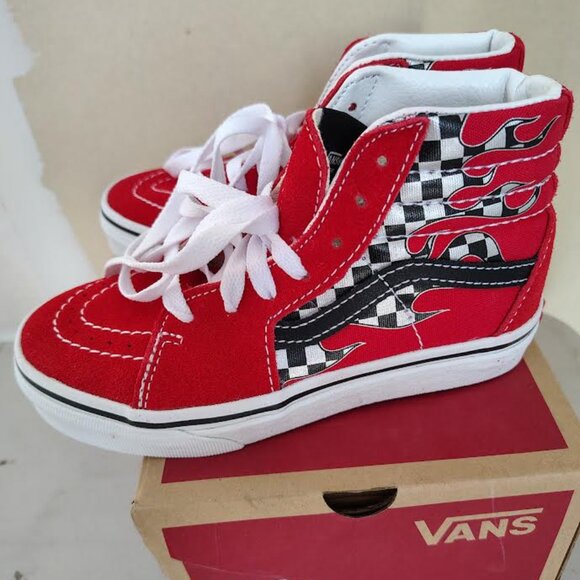 Vans Kids Size 13 Youth Red Sk8-Hi - Picture 6 of 7
